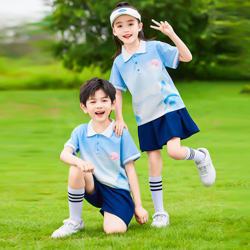 Preschool children's spring and autumn sportswear set, three-piece set, autumn elementary school uniform set