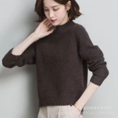 秋冬季厚款大版套头女装包心纱毛衣洋气百搭打底衫外套库存尾货