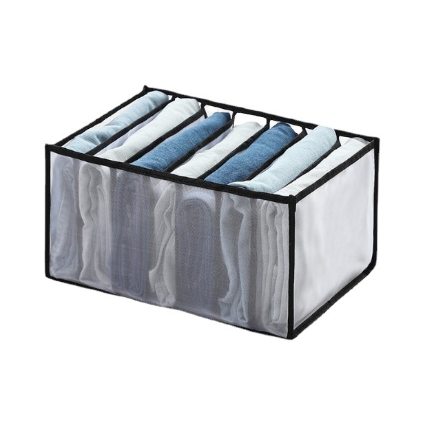 Ropa pantalones malla caja de almacenamiento de tela armario cajón caja de almacenamiento ropa interior jeans caja de almacenamiento