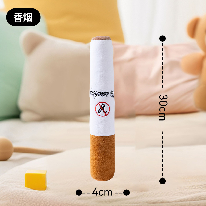 Juguetes de sonido de felpa de tabaco y alcohol molares para perros, botellas de vino para perros pequeños, juguetes para perros que muerden, juguetes para mascotas de acompañamiento interactivo