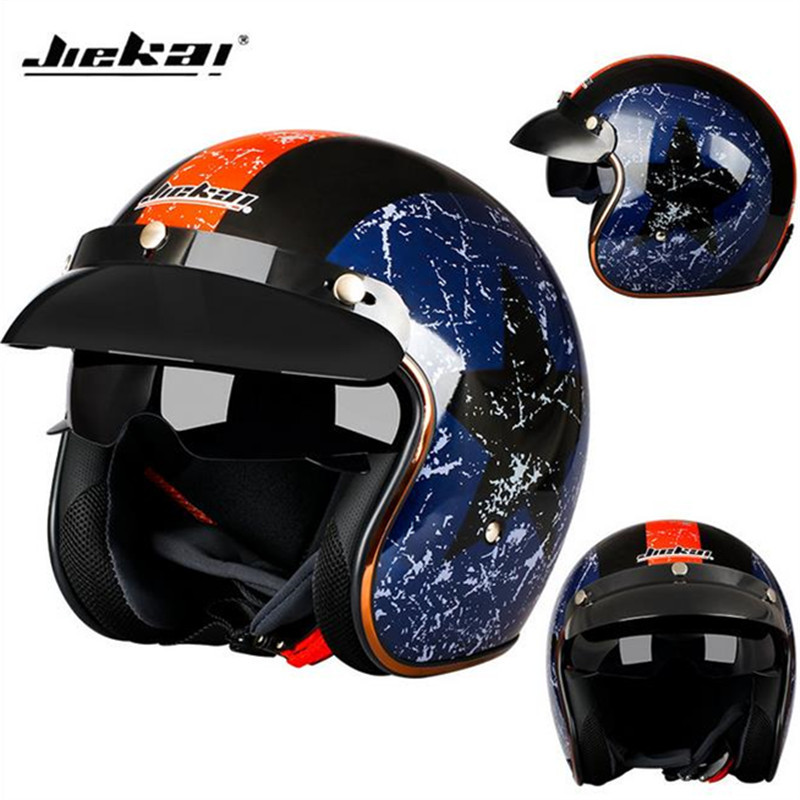 Motorcycle helmet Vintage motorcycle helmet with built-in lens_voghion.com