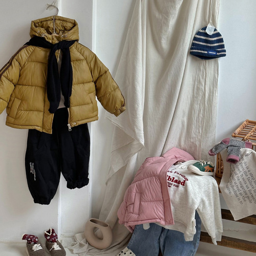 Korean style cotton coats for children, middle and large children, autumn and winter cotton padded jackets for boys and girls, down cotton coats, foreign trade children's clothing, one piece drop shipping