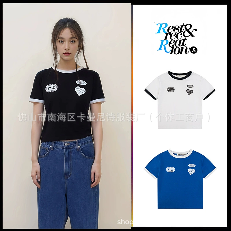 Корейская модная марка restandrecreation с короткими рукавами и тонкими плечами