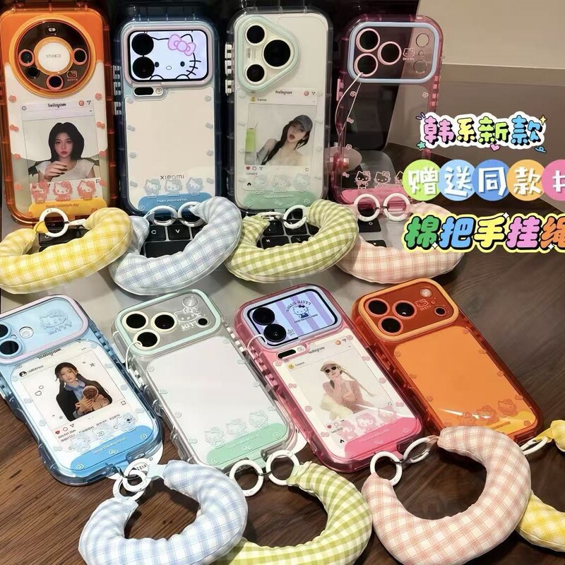 Korean-style cotton handle strap instantly transforms into a rainbow case for Apple 17 and iPhone 16 Pro Max in candy colors Korean-style cotton handle strap instantly transforms into a rainbow case for Apple 17 and iPhone 16 Pro Max in candy colors