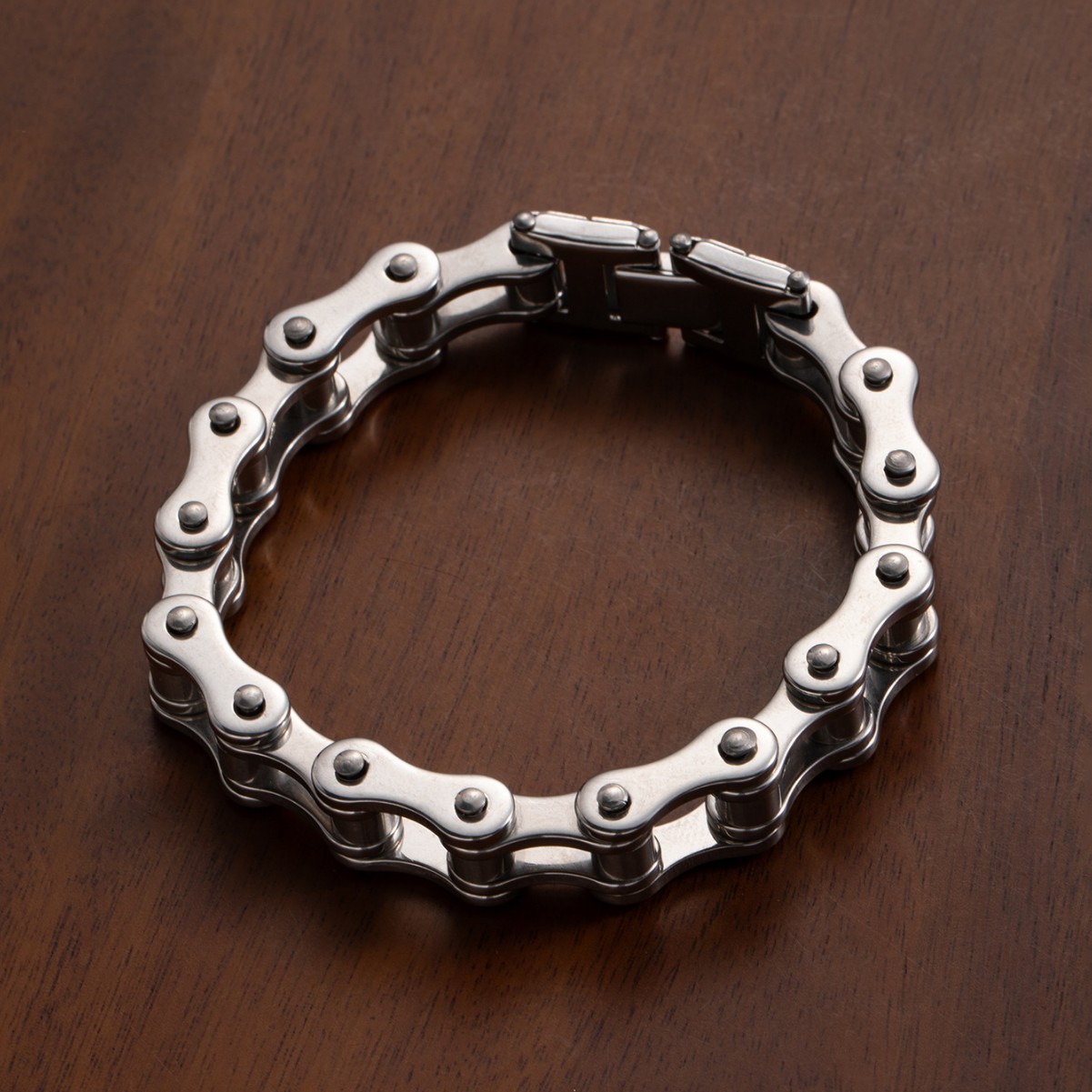 Men's Titanium Steel Motorcycle Chain Bracelet Silver Trendy_voghion.com