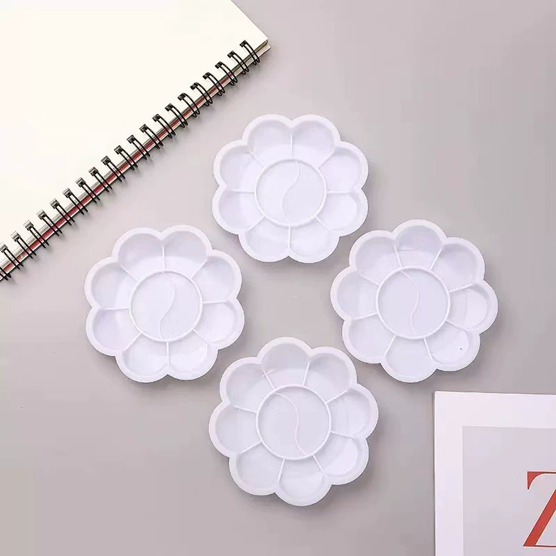 Оптовая палитра для рисования из белого пластика от производителя, палитра для акриловых, акварельных и гуашевых красок для детей