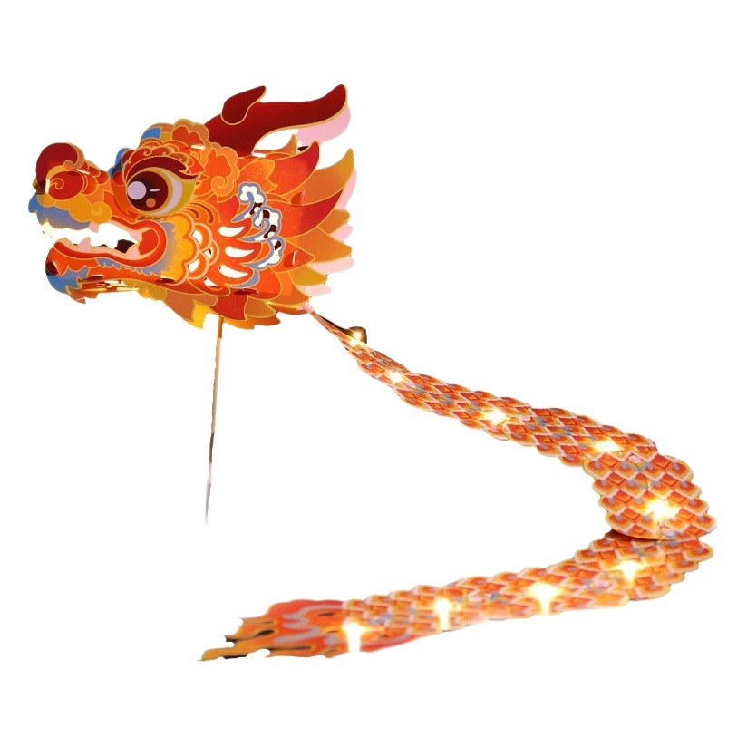 2025 Año Nuevo Linterna del Dragón Festival de Primavera Año Nuevo Linterna de la Danza del Dragón Paquete de material hecho a mano de bricolaje para niños Linterna del palacio del Festival de los Faroles