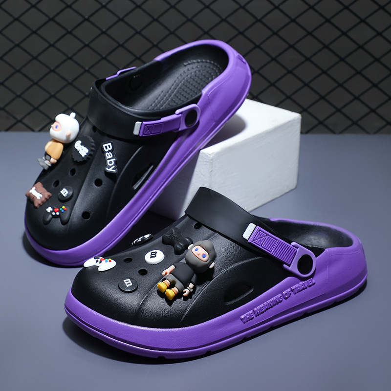 Eva hueco hueco zapatos para hombres cruzados verano 2025 nuevas zapatillas de playa antideslizantes de fondo grueso al aire libre verano