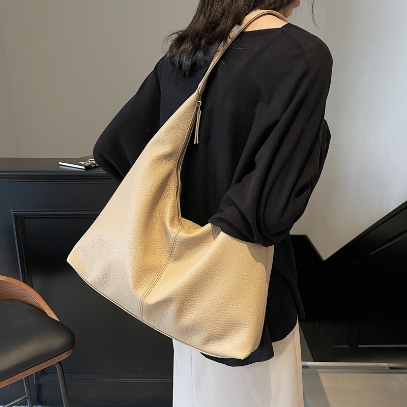 Casual de cuero suave de gran capacidad bolso de brazo para mujeres 2024 nueva textura versátil bolso de hombro de alta calidad bolso de viaje de trabajo