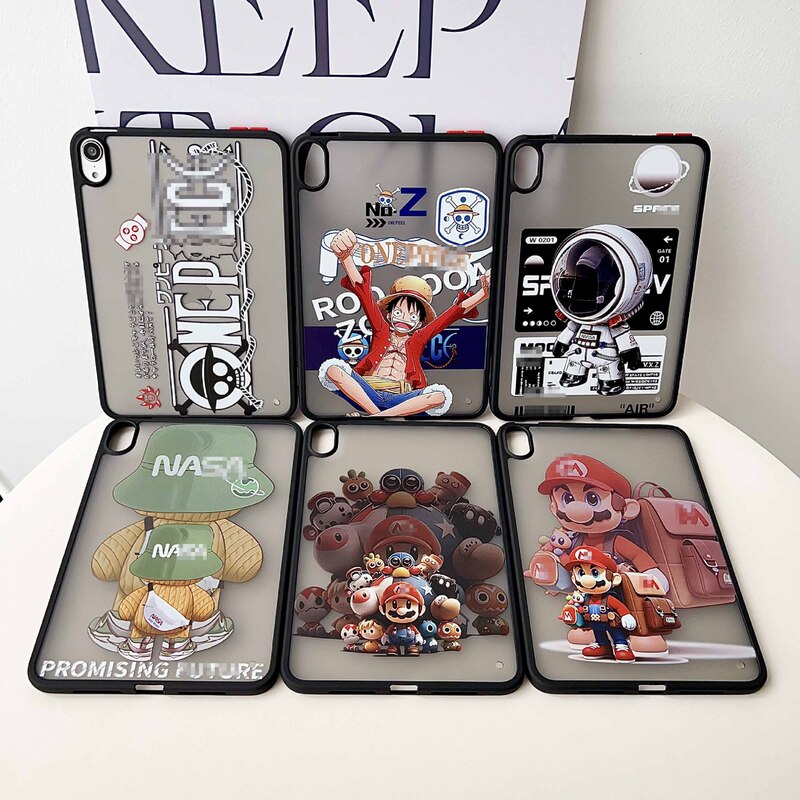 iPad Tablet Protective Case Suitable for One Piece Luffy 9.7inch Mario Mini5 Skin-Like Full-Cover Anti-Drop Anime Design