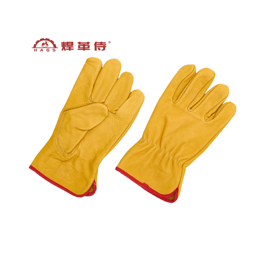 牛头层短款抗撕裂耐磨防滑隔热劳保安全防护工作手套