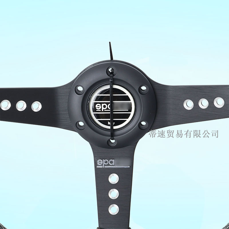 Cross-Border Hotline Car Modification Quick-Release Steering Wheel 14inch Concave Leather Nubuck Racing Steering Wheel