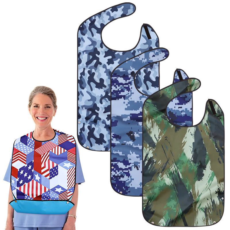 Amazon cross-border supply bib for the elderly for feeding adult rice bag waterproof and oil-proof adult care saliva towel