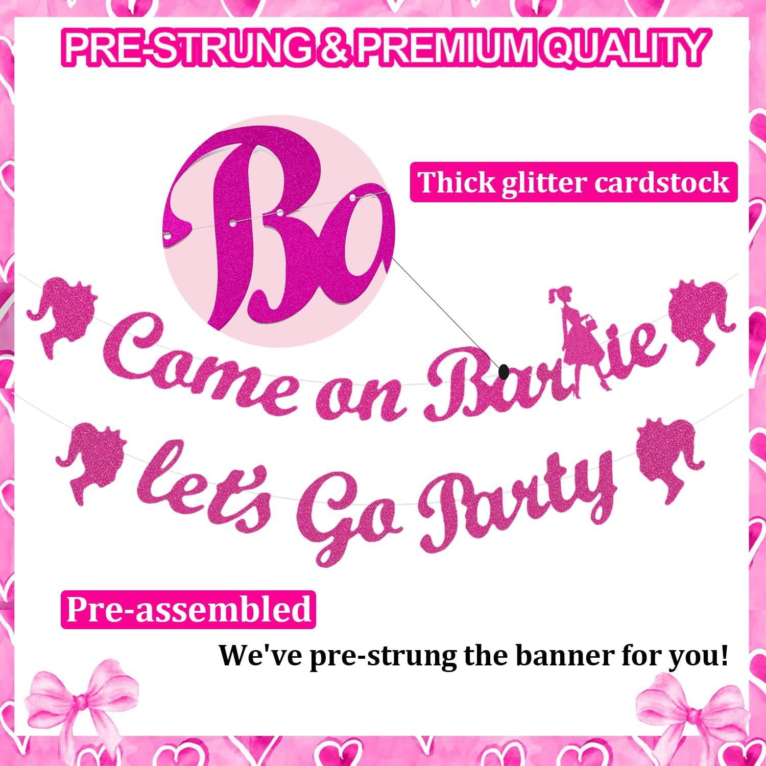 Rosa chica despedida de soltero decoraciones princesa tema cumpleaños banner props regalo protección del medio ambiente flash transfronterizo