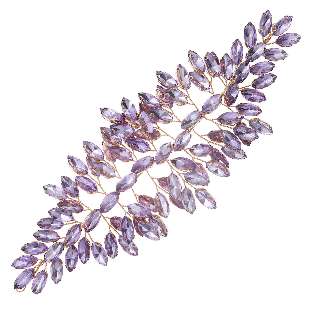 65g Weight Party Headpieces Hair Accessories Type 1 Piece Quantity Holiday, Wedding, Daily Occasion Rhinestone, Copper Material Leaf Pattern Women's Gender Simple Style Style Women's Simple Style Leaf Rhinestone Copper Party Headpieces 8