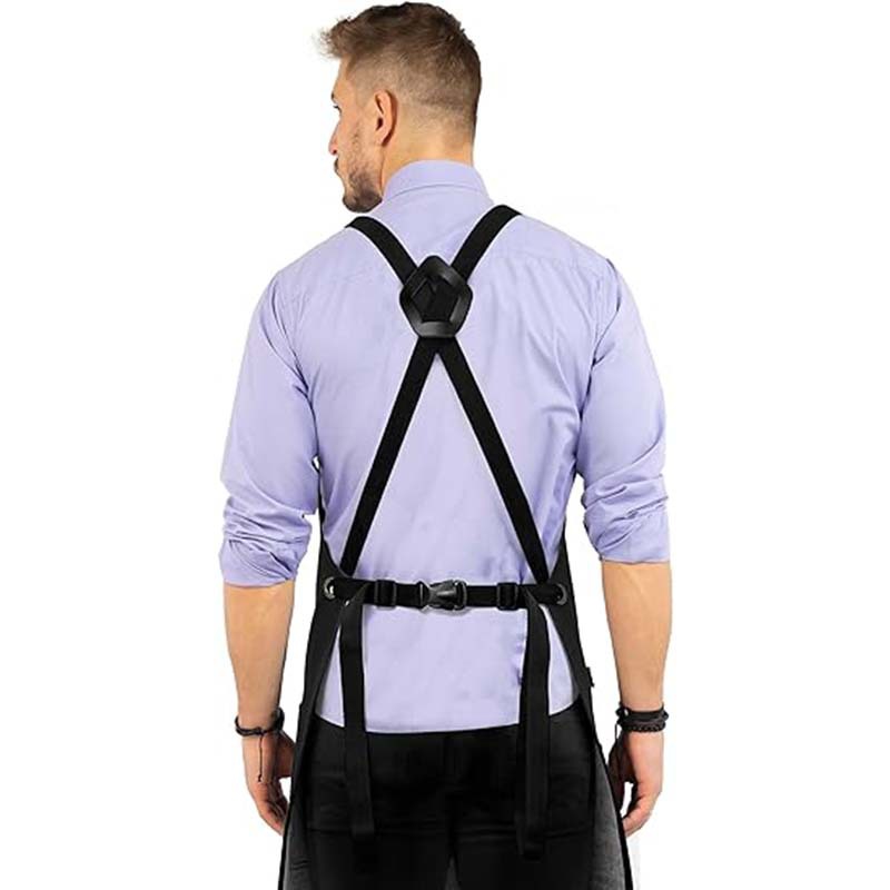 Transfronterizo Amazon delantal de piel logotipo personalizado horneado leche tienda de té manicuría barista ropa pu delantal al por mayor