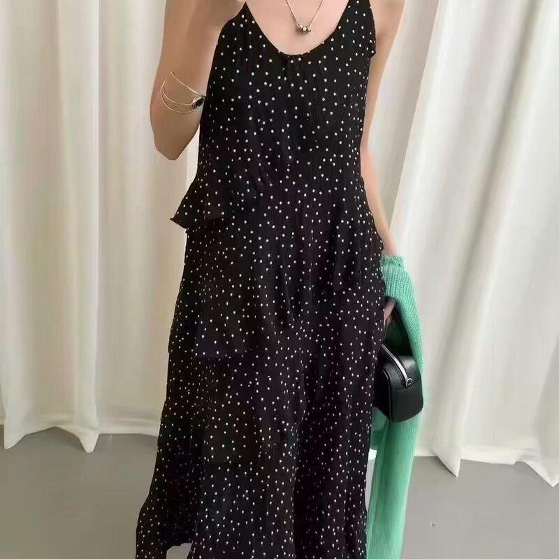 Irregular hem polka dot slip dress 2026 new long dress Korean style cake dress very beautiful, stylish, and age-reducing Irregular hem polka dot slip dress 2026 new long dress Korean style cake dress very beautiful, stylish, and age-reducing