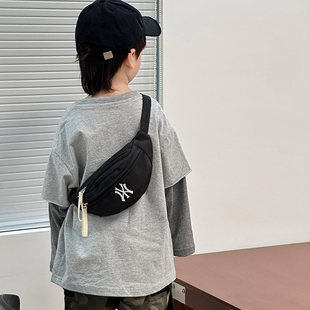 Trendy Nylon Cloth Kidsren's Crossbody Bag, Boy's Small Backpack, Korean Style Letter Baby Bag, Lightweight Girl's Chest Bag