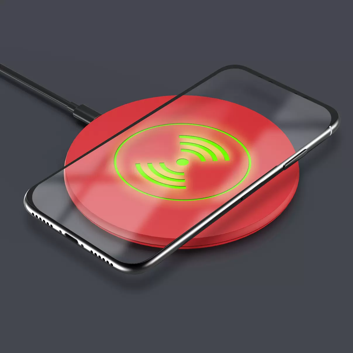 LED 发光手机无线充电器 10W 超薄快充无线快充礼品现货工厂 批发