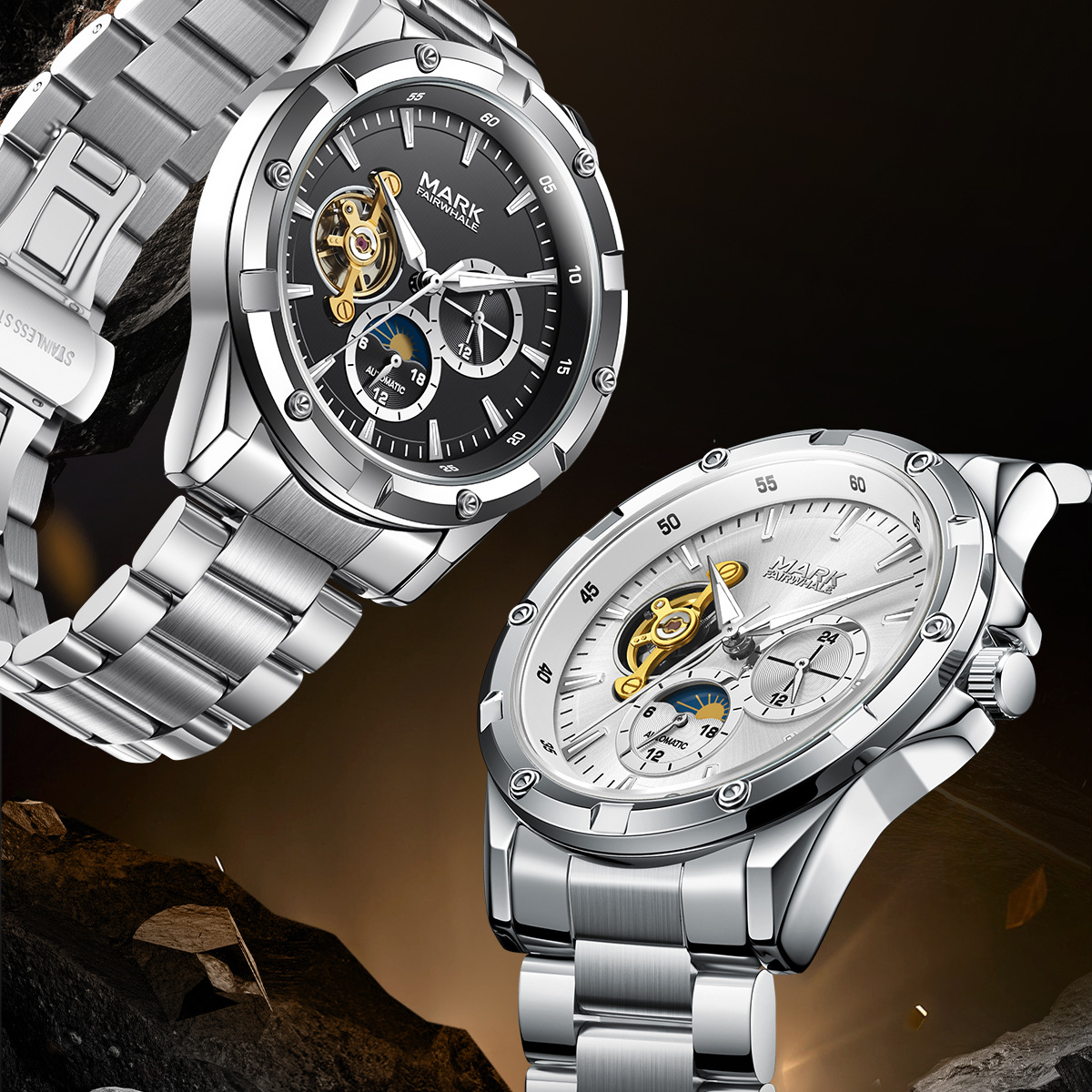 Mark Fairwhale Watch Brand Fully Automatic Mechanical Watch Men's Export Factory Sales