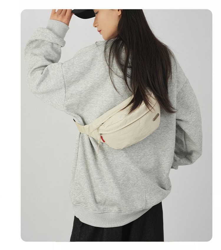 Fanny Pack Bags Type Unisex Classic Style Sport Style Solid Color Oxford Cloth Waist Bags