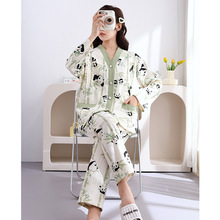 新款纯棉月子服秋季孕妇睡衣女哺乳期全棉家居服开衫喂奶套装批发