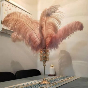 Modern Simple Romantic Candlelight Dinner Candlestick Ornaments Living Room Dining Table Tv Cabinet Popular Feather Decorations