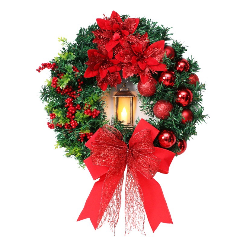 Transfronterizo nuevo en stock decoraciones de Navidad 40cm luces de viento Santa Navidad guirnalda adornos puerta colgante