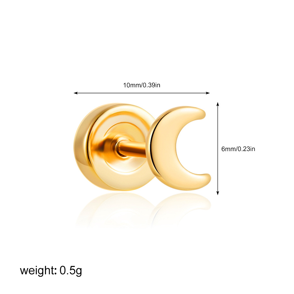 2g Weight 201 Stainless Steel Ear Needle Material Ear Studs Classification 1 Piece Quantity Casual, Daily Occasion Copper Material Star, Moon, Heart Shape Pattern All Seasons Season Women's Gender Plating Design Elegant, Simple Style Style 1 Piece Elegant Simple Style Star Moon Heart Shape Plating Copper Ear Studs 5