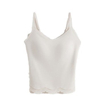 Encaje sin costuras, eslinga de espalda hermosa, ropa interior, almohadilla para el pecho, ropa interior y exterior, seda de hielo, taza fija desnuda, chaleco largo de todo fósforo