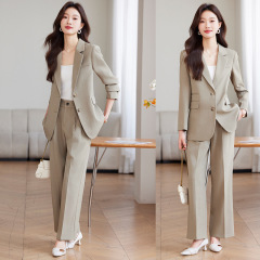 高级感英伦风西装套装女春秋2025新款休闲两粒扣西服阔腿裤两件套