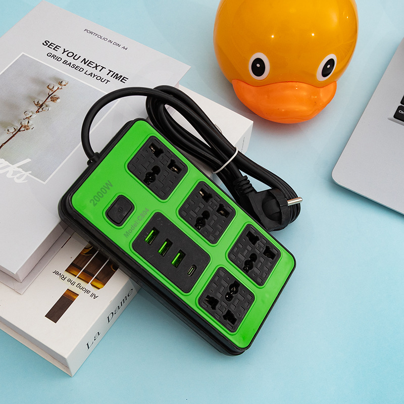 3USB + 1 Tipo-C interruptor total 4 12 jack caja negra bolsa de caja blanca estándar británico estándar europeo estándar americano