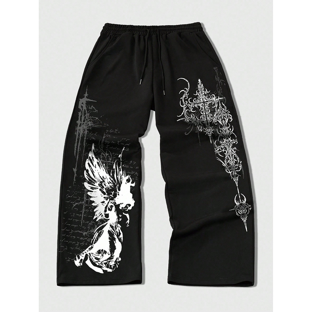 ​Men's Hip-Hop Streetwear Pants – Unisex Baggy Trousers With Drawstring Waist (Urban Fashion Essential)​_viptrois.com