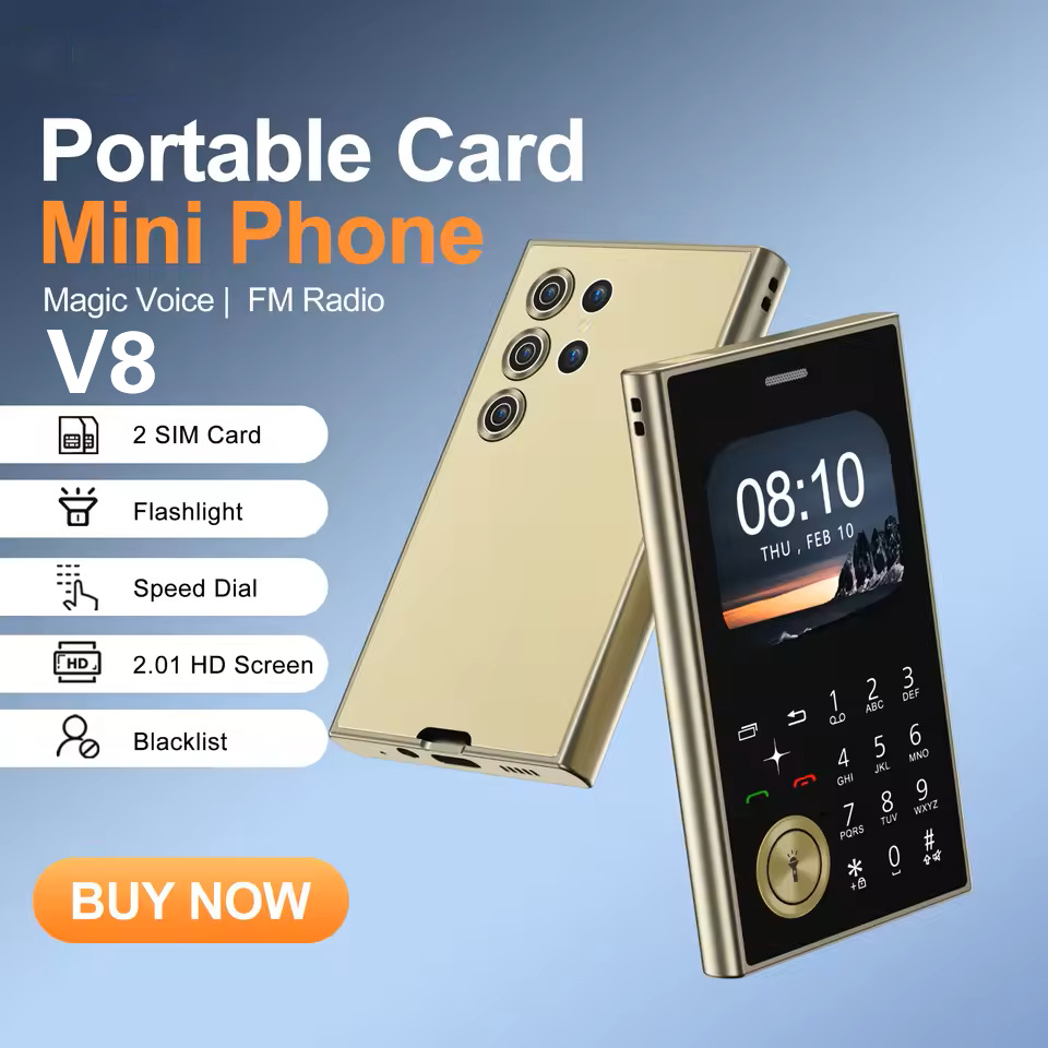 V8 cross-border dual-SIM dual-standby button mobile phone for the elderly mini mobile phone factory price multi-language MiNi candy bar