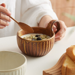北欧レトロマグカップ高颜値朝食カップ日本式レトロオート麦カップ家庭用牛乳カップ陶磁器コーヒーカップ