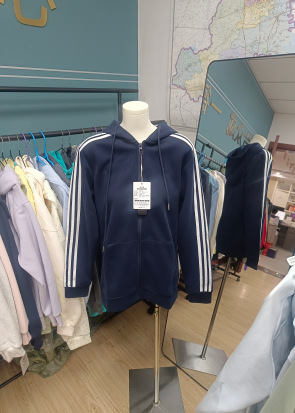 山东即墨卫衣藏青色两条杠女立领上衣复古棒球服秋夹克显瘦外套|undefined