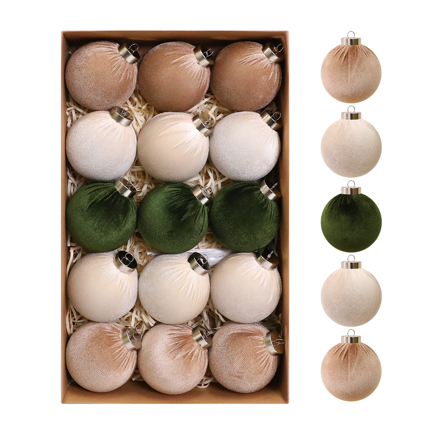 Amazon explosión 8cm / 15PCS bola de tela decoración de Navidad decoración de Navidad colgante al por mayor