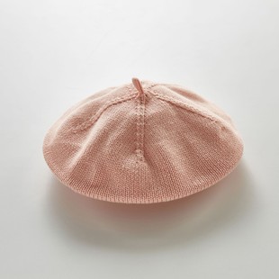 ins Korean style baby knitted hat baby Western style beret breathable solid color painter hat
