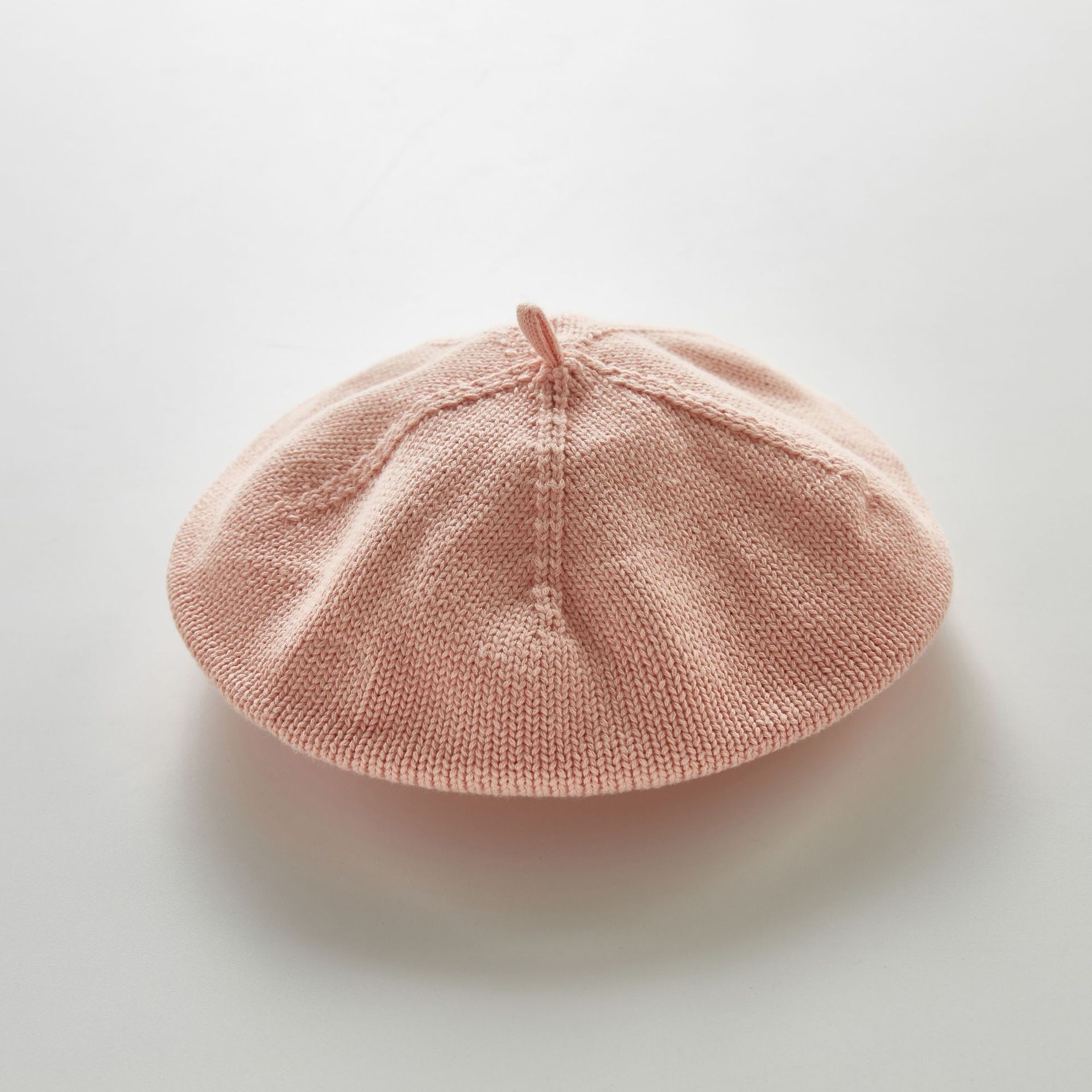 ins Korean style baby knitted hat baby Western style beret breathable solid color painter hat