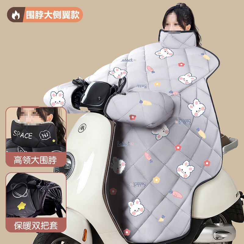 ll电动车挡风被冬季加绒加厚电瓶摩托车冬款防水春秋防风罩四季通|undefined
