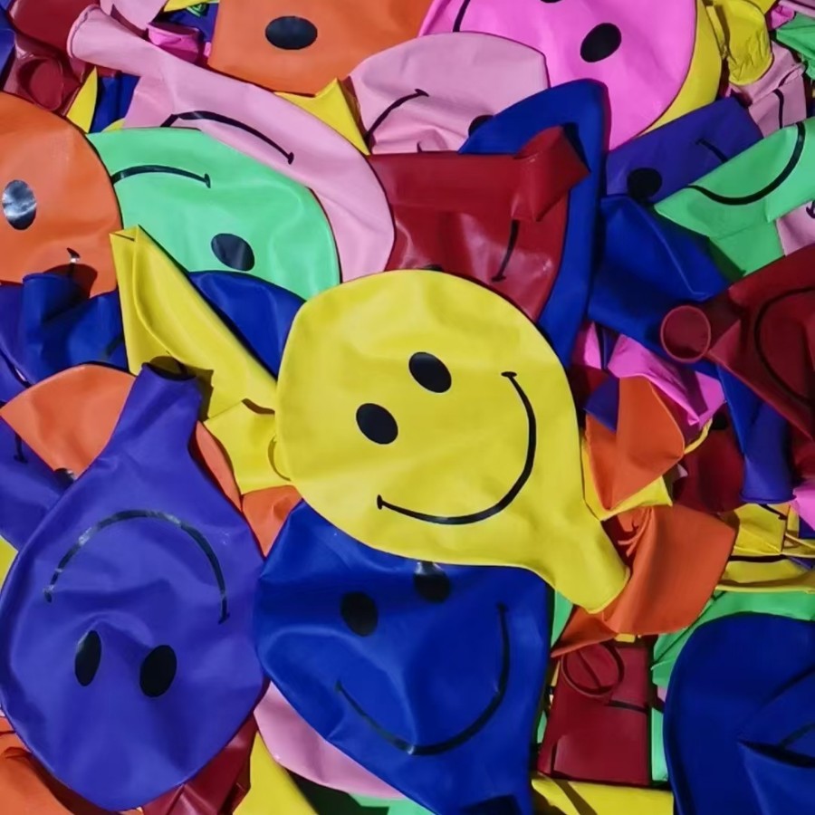 Смайлик, большой плоский смайлик, 36 дюймов, 25 г, смешанные цвета