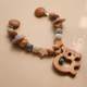 Ins Newborn Wooden Crib Chain Cart Chain Beech Chewable Glue Chain Baby's Mouth Period Toy
