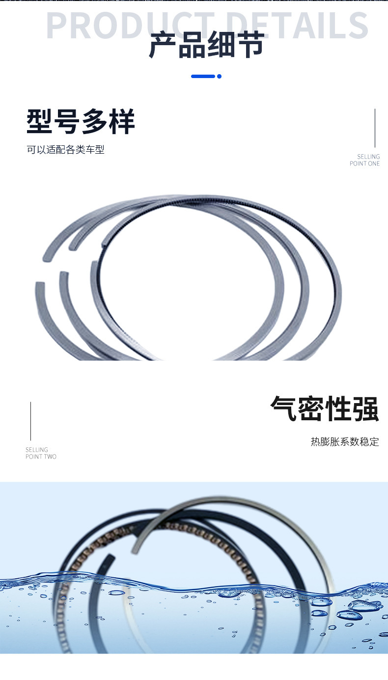 G4Na,Nu2.0 Steel Piston Rings 23040-2E000,23040-2E500