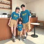 全家装夏季短袖笑脸t恤