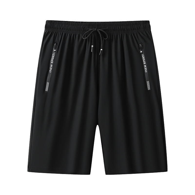 Summer Ice Silk Shorts for Men, Casual Elastic Air-Conditioning Pants, Youth Sports Quick-Dry Large Size Shorts, Thin Beach Pants