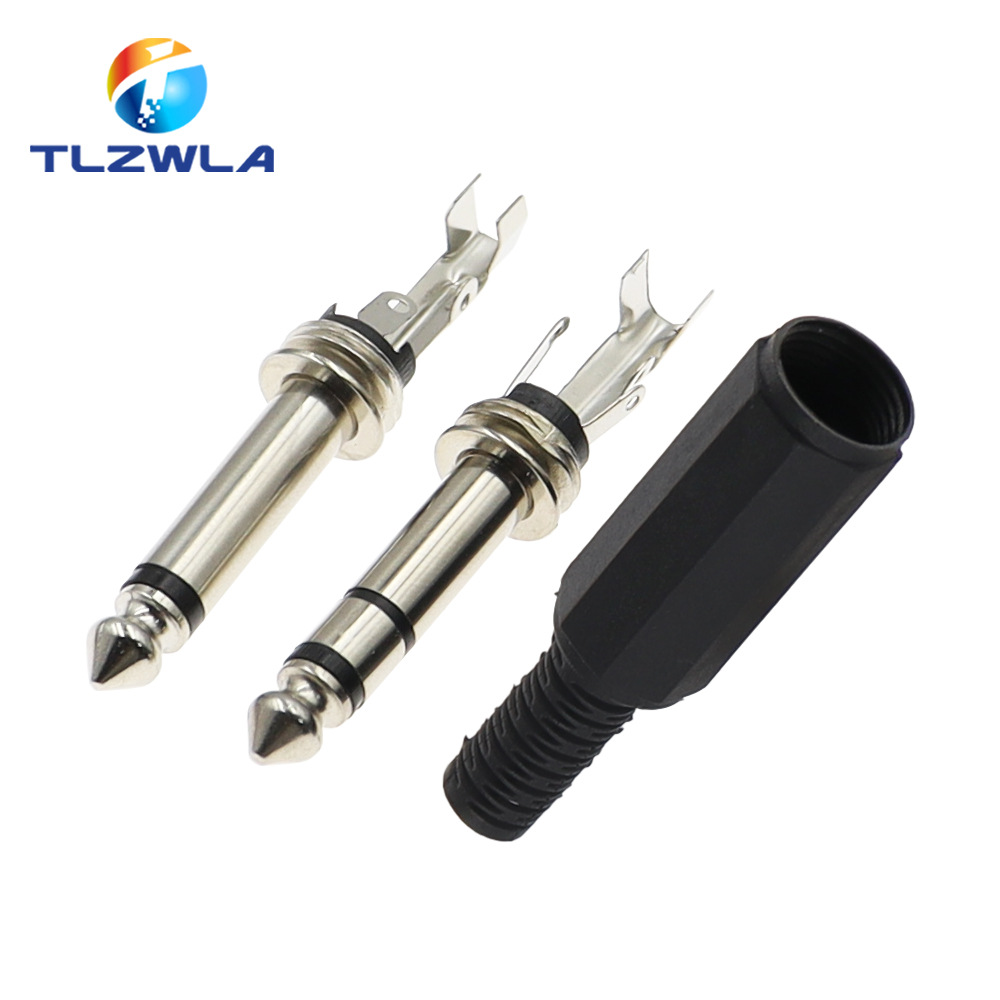 6.35 Enchufe de 2 secciones / 3 secciones Mono / Dual 6.3 enchufe de audio 6.5mm enchufe de cable image 4