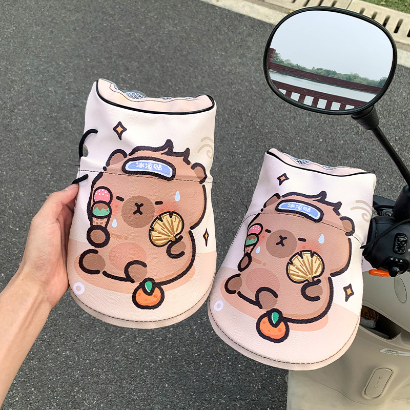 Sunscreen Gloves Cartoon Motorcycle: Universal Handlehold cover - fan-kapi
