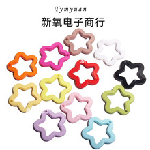 亚克力镂空带孔五角星吊坠 4DIY手机链钥匙扣手链耳饰挂件材料配