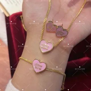 新款缪系女孩字母爱心糖果色滴油项链欧美时尚个性简约气质项链