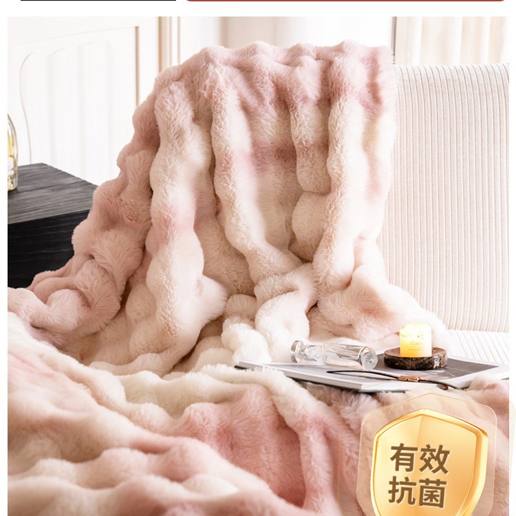 Manta de lana de conejo de lujo ligero, siesta de oficina, aire acondicionado, sofá, manta, engrosamiento de invierno, manta de terciopelo, manta de edredón pequeño